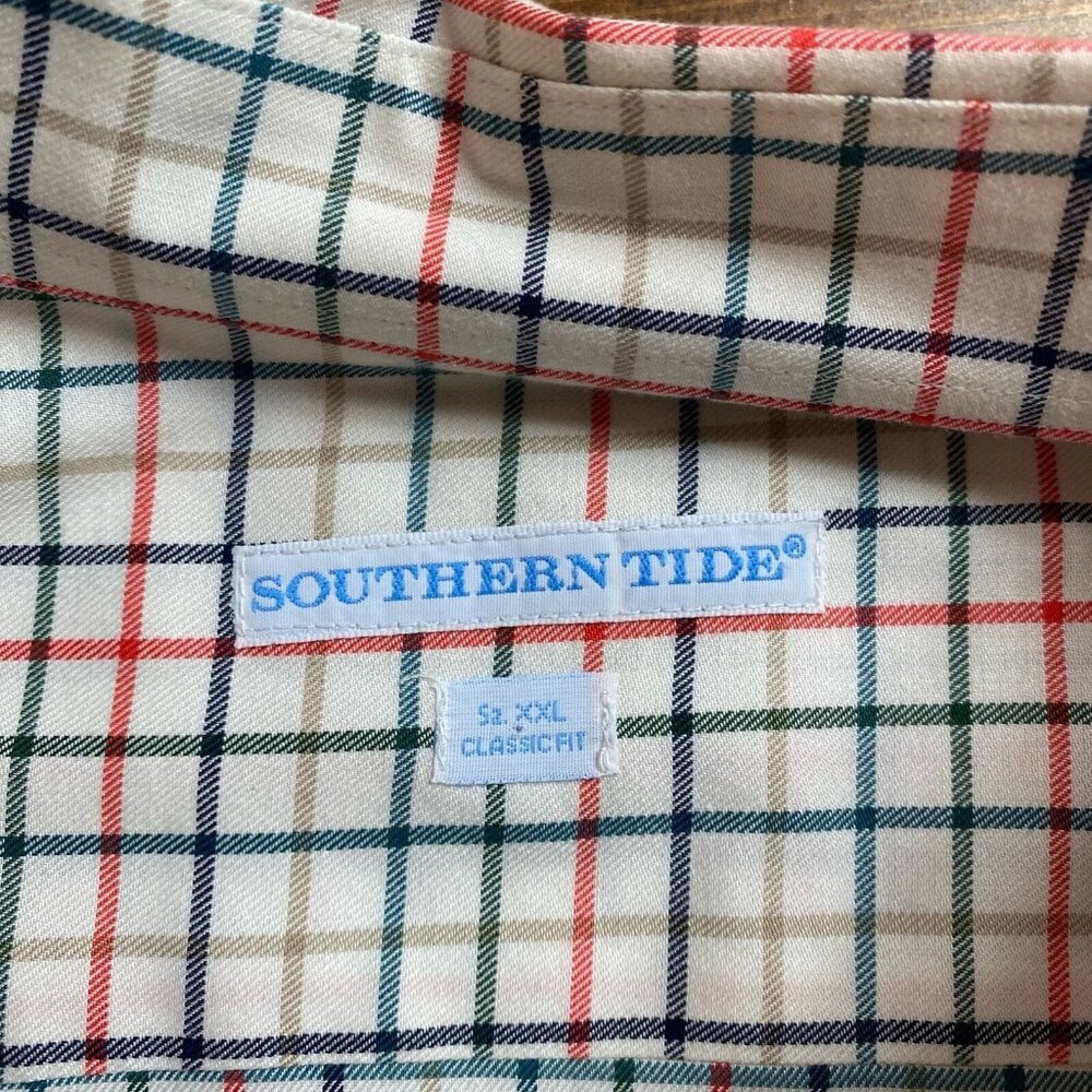 Southern Tide Button Down Shirt Men's Size XXL Long Sleeve Classic Fit Plaid - Picture 3 of 9